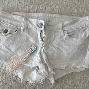 True Religion Cream Denim Shorts